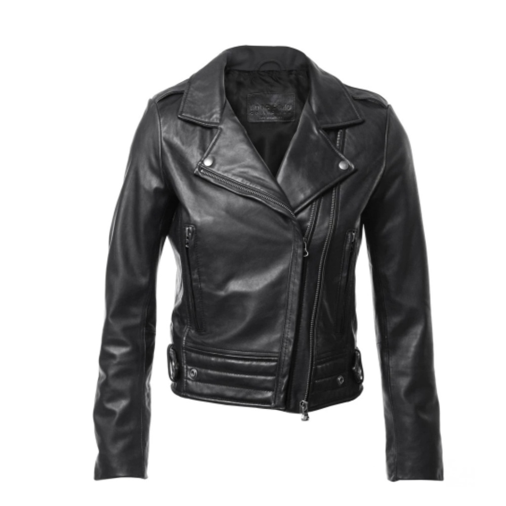 Linea Pelle Ryder Leather Moto Jacket Size M